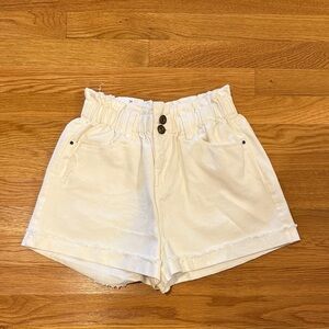 A love a High-Waisted White Shorts